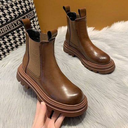 Bottes Martin en cuir pour filles, bottes à tube fumé de style coréen